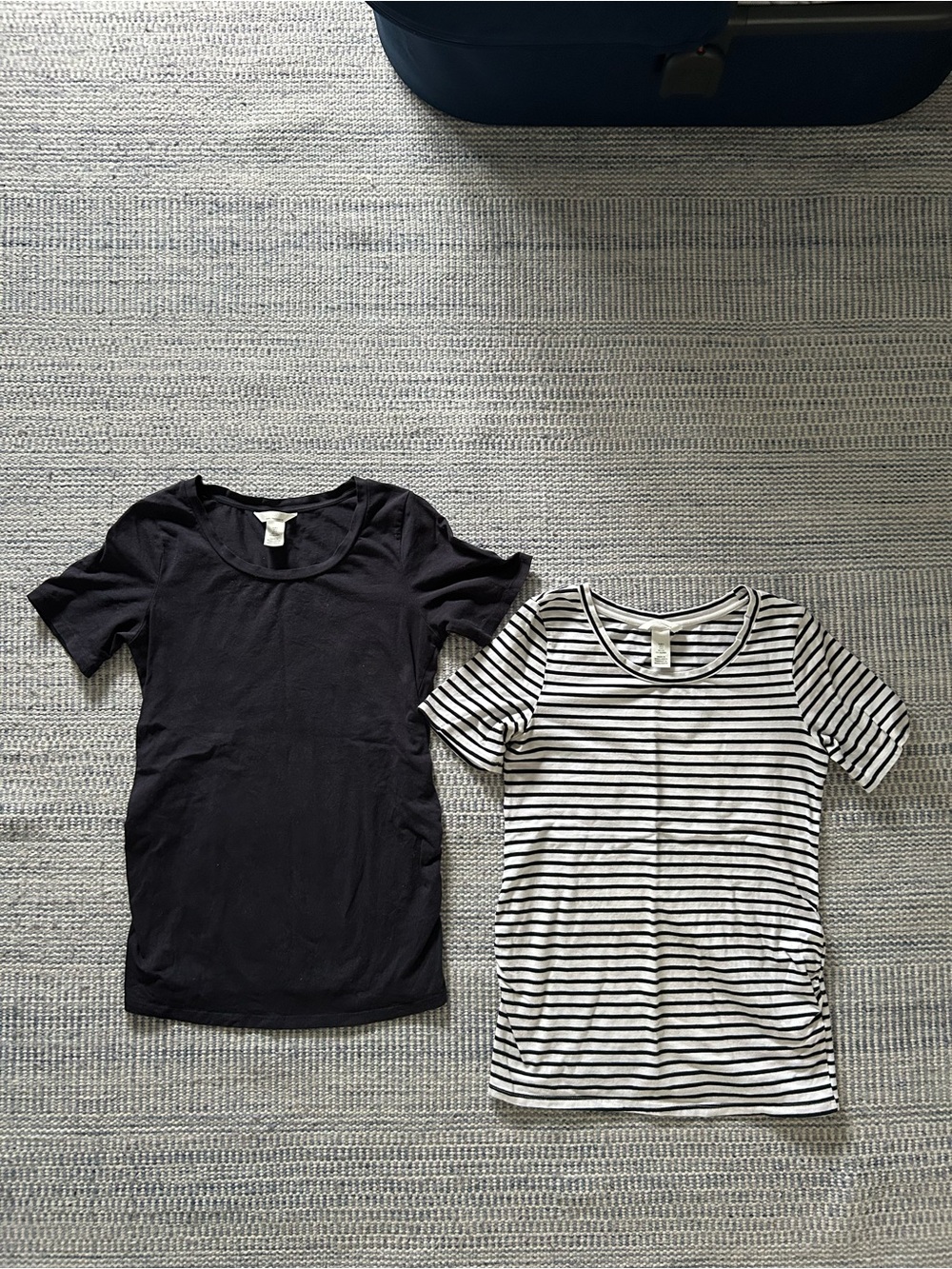 H&M Mama Maternity Short Sleeve Tee Duo - Navy & White Stripes
